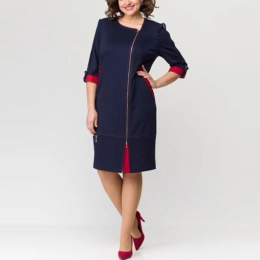 【S-4XL】💞Dámské špičkové módní šaty s bočním zipem