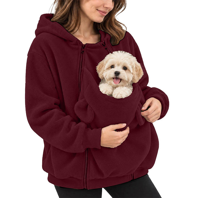 ✨Stock limité, ne passez pas à côté !🎉Sweat à capuche avec poche « kangourou » pour transporter votre animal de compagnie