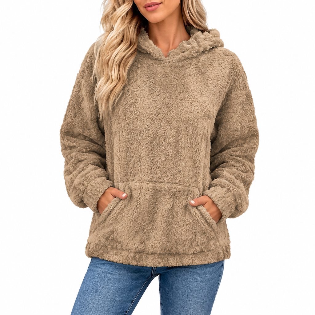 🧶 Pull à capuche ample en peluche jacquard pour femme, idéal pour l'automne et l'hiver ❄️