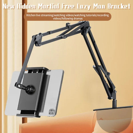 Skrytý, výsuvný držák na tablet u postele