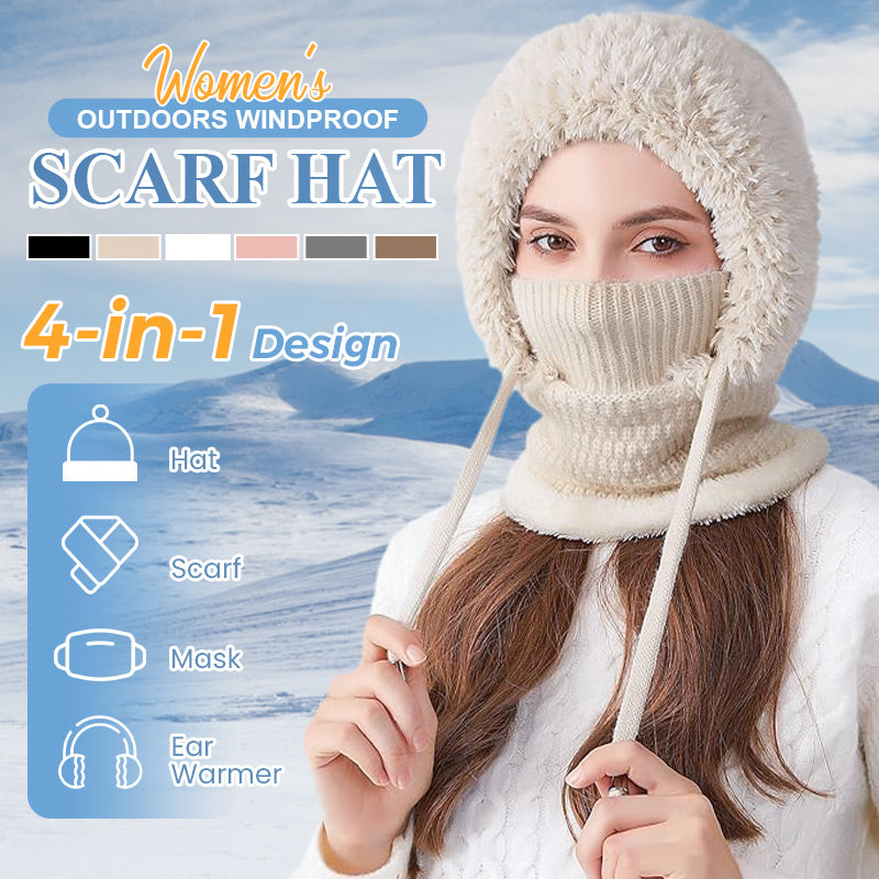 🌸Promotion exceptionnelle : 50 % de réduction❄️Écharpe-bonnet coupe-vent pour femme, idéale pour les activités de plein air