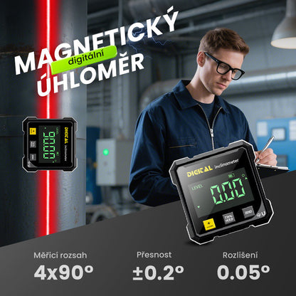 📐4 stranný magnetický digitální úhloměr s laserem