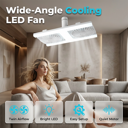 📢📢 SLEVA 50 % !!!⏰Moderní 2-v-1 LED stropní ventilátor se světlem