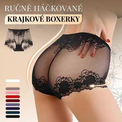 💞50% sleva 💞 Ručně háčkované krajkové kalhotky s vysokým pasem