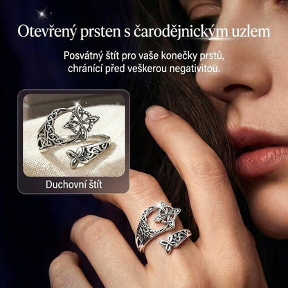 👩‍❤️‍💋‍👨S925 stříbrný prsten s keltským uzlem