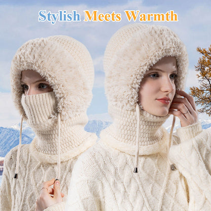🌸Promotion exceptionnelle : 50 % de réduction❄️Écharpe-bonnet coupe-vent pour femme, idéale pour les activités de plein air