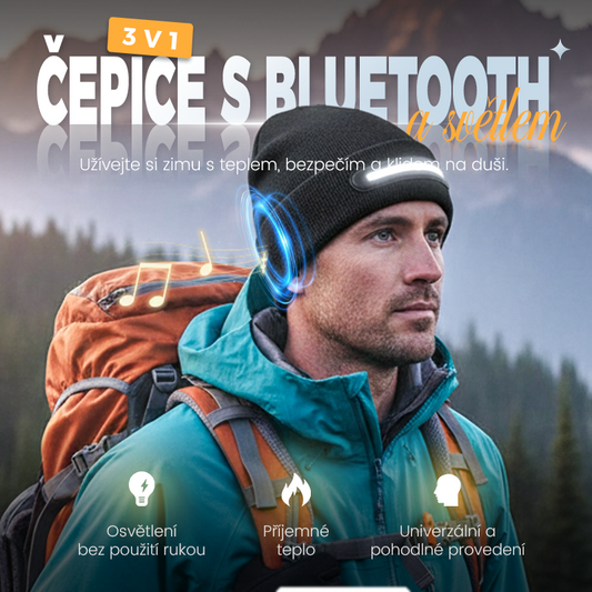 💥Dobíjecí čepice s osvětlením LED a funkcí Bluetooth