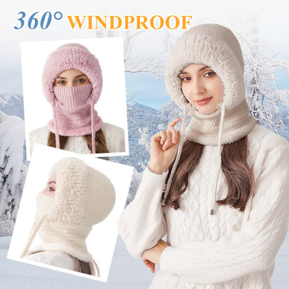 🌸Promotion exceptionnelle : 50 % de réduction❄️Écharpe-bonnet coupe-vent pour femme, idéale pour les activités de plein air