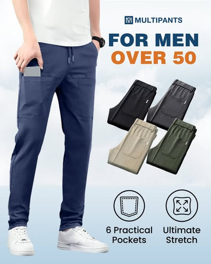 👖50 % DE RÉDUCTION🛠️MultiPants – Pantalon cargo durable avec de multiples poches et une grande élasticité