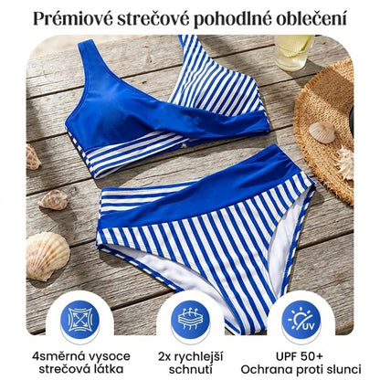 👙 Barevně blokované bikiny S-3XL: Stylové a tvarující dvoudílné plavky 🌊