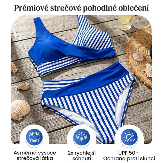👙 Barevně blokované bikiny S-3XL: Stylové a tvarující dvoudílné plavky 🌊