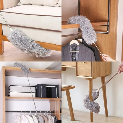 🧹 Teleskopický prachovec s pružnou hlavicí z mikrovláken – Snadno s ním dosáhnete na strop i do těžko přístupných koutů ve vaší domácnosti ✨