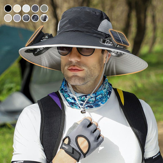 ☀️ Klobouk s chladicím systémem na solární energii a USB ventilátorem – zůstaňte v pohodě kdekoli!  🌊 Ideální na rybaření, turistiku, golf a outdoorové dobrodružství!