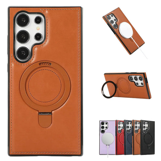 Pouzdro na telefon z umělé kůže s magnetickým skládacím stojánkem pro Samsung