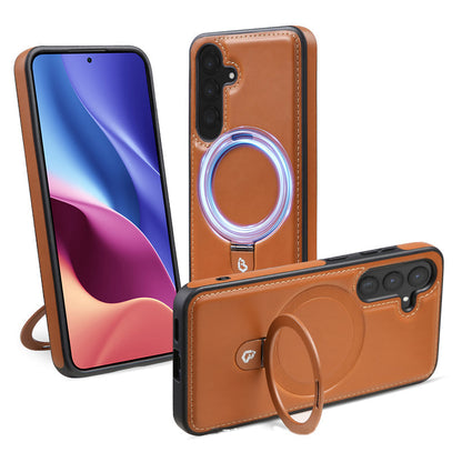 Pouzdro na telefon z umělé kůže s magnetickým skládacím stojánkem pro Samsung