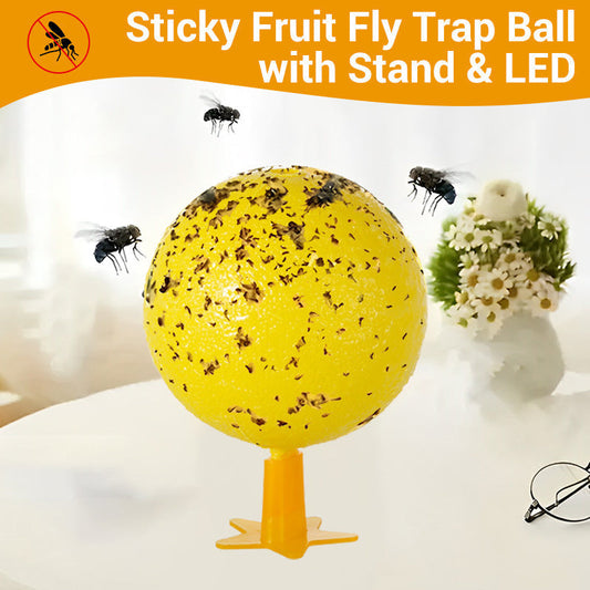 ✨2026 Hot Sale⌛🔥Sticky Fruit Fly Trap Ball with Stand & LED