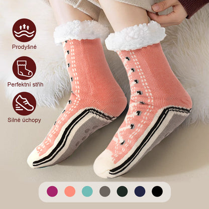 Dámské Plyšové Pantoflové Ponožky🧦