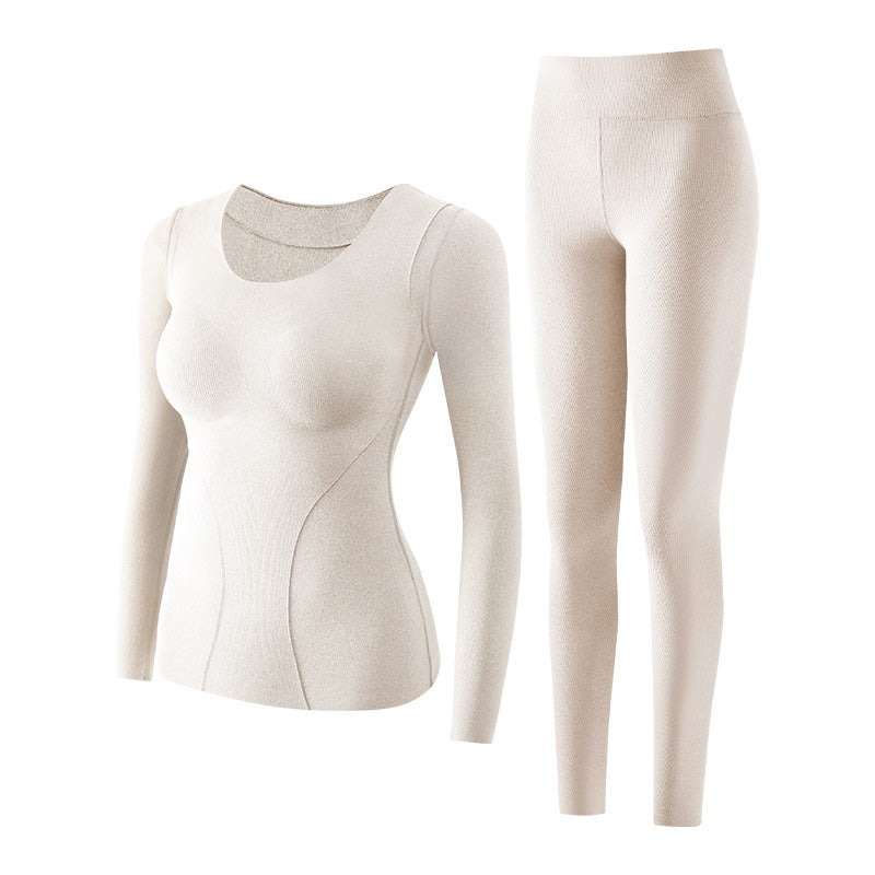 Ensemble de Sous-Vêtements Thermiques avec Soutien-Gorge Intégré pour Femme