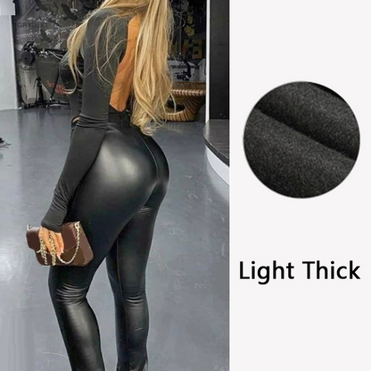🔥Offre à durée limitée – Legging femme taille haute épais en cuir stretch de qualité