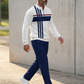 🔥 Pánský grafický potištěný svetr a kalhoty – streetový styl, pohodlný střih a ležérní vzhled 👖