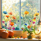 💐Barevná květinová kytice – samolepka na okno🖼️(lze libovolně oříznout)