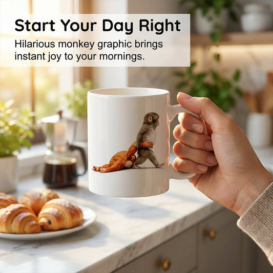 Keramický hrnek s vtipnou opičkou – vtipný dárek