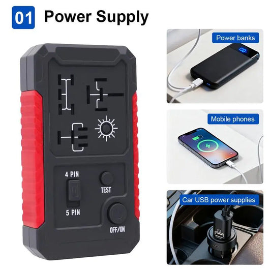 Tester automobilových relé s rozhraním USB-C pro 4/5pinová relé