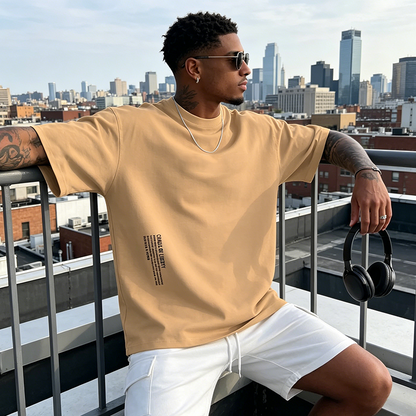 💐🎨🔥 PROMO LIMITÉE 50% ! T-Shirt Homme Oversize Streetwear – Mélange Coton, Imprimé Graphique Élégant, Coupe Ample, 7 Couleurs, Look Urbain Décontracté ✨