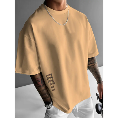 💐🎨🔥 PROMO LIMITÉE 50% ! T-Shirt Homme Oversize Streetwear – Mélange Coton, Imprimé Graphique Élégant, Coupe Ample, 7 Couleurs, Look Urbain Décontracté ✨
