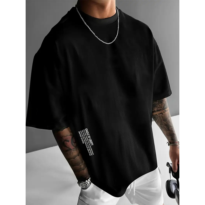 💐🎨🔥 PROMO LIMITÉE 50% ! T-Shirt Homme Oversize Streetwear – Mélange Coton, Imprimé Graphique Élégant, Coupe Ample, 7 Couleurs, Look Urbain Décontracté ✨