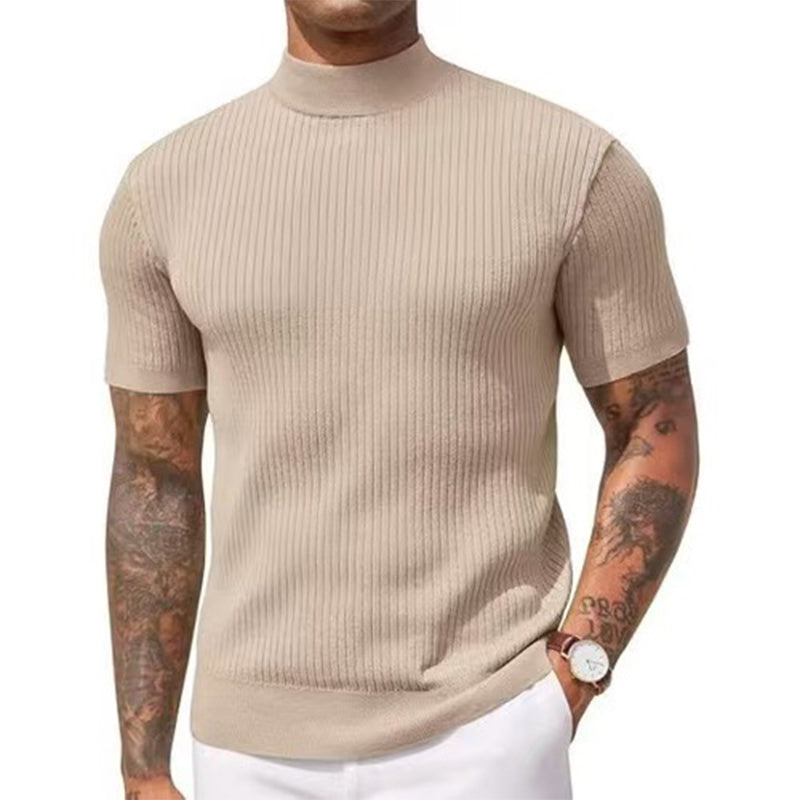 👔 DU CASUAL AU CHIC | T-shirt côtelé à col montant, confortable et tendance -50 %