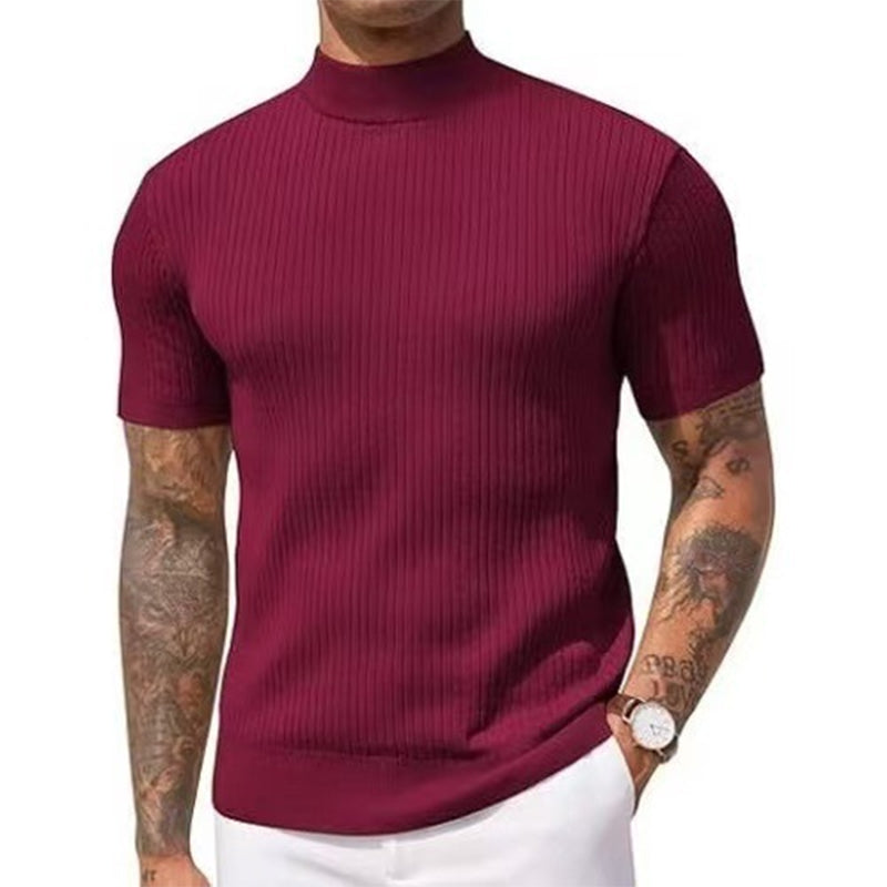 👔 DU CASUAL AU CHIC | T-shirt côtelé à col montant, confortable et tendance -50 %