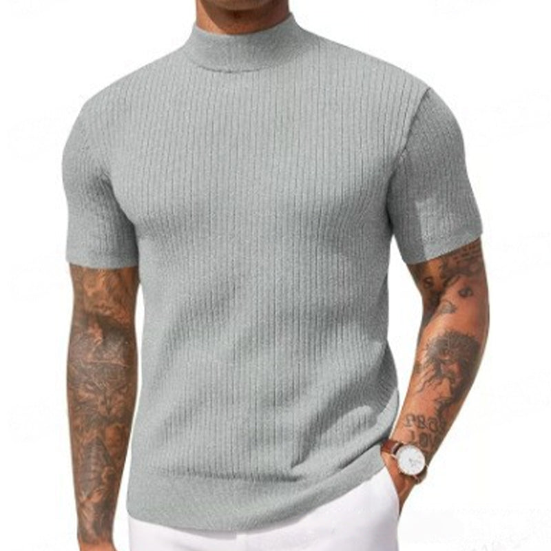 👔 DU CASUAL AU CHIC | T-shirt côtelé à col montant, confortable et tendance -50 %