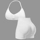 Vyhlaďte siluetu díky vysokému pasu – dámská sportovní souprava halter top a kraťasy. Možnost dobírky! ✨