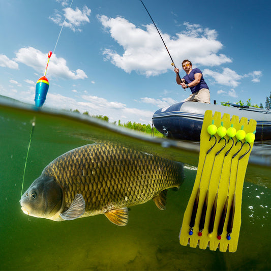 🎣 Plovoucí rybářský háček s vysokou vztlakovostí – Přirozeně plave, okamžitě kouše! 🐟💧 Udržuje návnadu v ideální hloubce – více záběrů, méně čekání. 🔴⚡