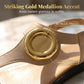 Women's Toe Loop Flat Sandals with Gold Medallion
