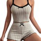 🌙Special Price Only ￡10.99!!🌸Ribbed Knit Cami & Shorts Pajama Set