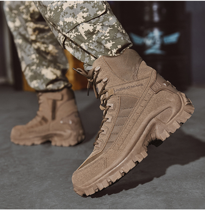 Bottes de Combat de Travail Imperméables pour Hommes, Extérieur Anti-Perforation, Bottes de l'Armée (Amélioration de la Durabilité)