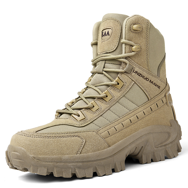 Bottes de Combat de Travail Imperméables pour Hommes, Extérieur Anti-Perforation, Bottes de l'Armée (Amélioration de la Durabilité)