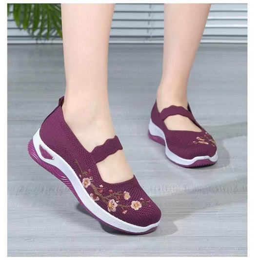 👟 LIMITED-TIME 50% OFF! ✨ Knitted Cloth Shoes – Soft Sole, Hook-Loop, Floral Embroidery ✨