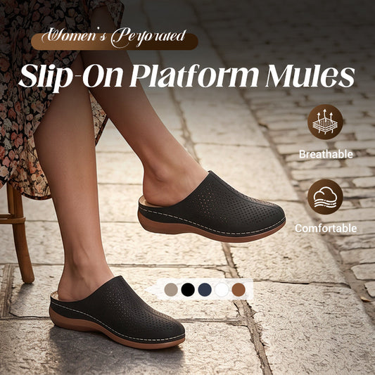 👡 Dámské perforované slip-on pantofle na platformě – Skladem & platba na dobírku 💨✨