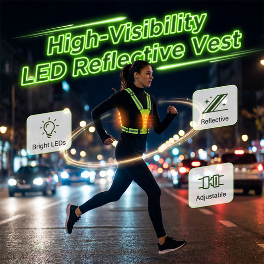 Vesta s blikajícími LED diodami pro outdoorové aktivity