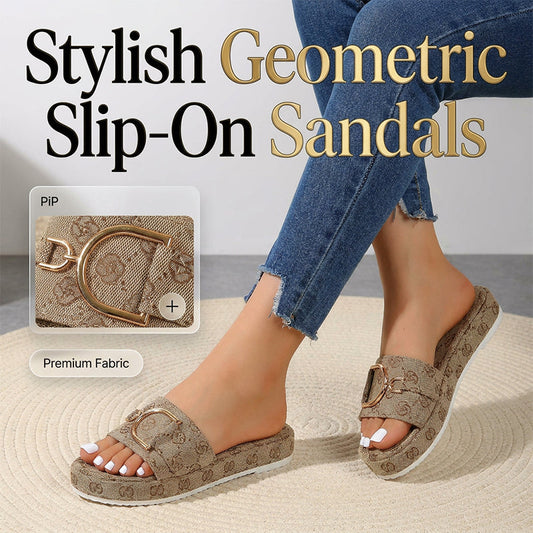 Předveďte svůj styl – Stylové slip-on sandály s geometrickým vzorem – platba na dobírku 👡✨