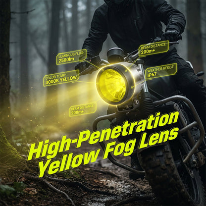 Žlutý kryt mlhového světla pro motocyklové reflektory