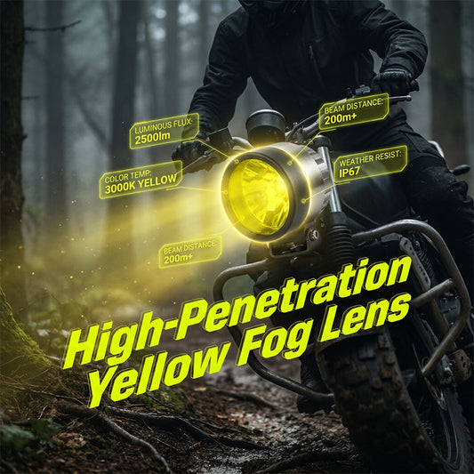 Žlutý kryt mlhového světla pro motocyklové reflektory