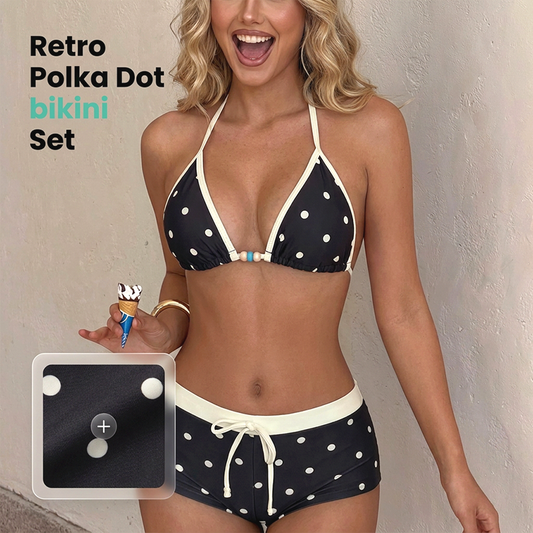 👙 Bikiny s puntíky a pásky kolem krku