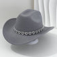 Dámský kovbojský klobouk se srdíčky ze strassů – Elegantní francouzský jazzový fedora