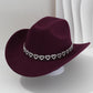 Dámský kovbojský klobouk se srdíčky ze strassů – Elegantní francouzský jazzový fedora