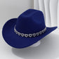 Dámský kovbojský klobouk se srdíčky ze strassů – Elegantní francouzský jazzový fedora