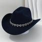 Dámský kovbojský klobouk se srdíčky ze strassů – Elegantní francouzský jazzový fedora